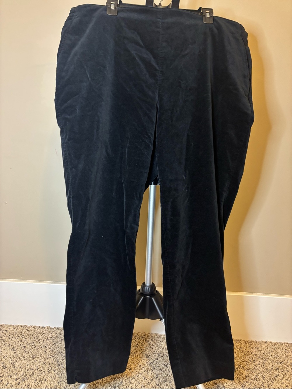 J. Jill Women’s 22 Black Stretch Pants Wide Leg Straight Leg Cotton Blend